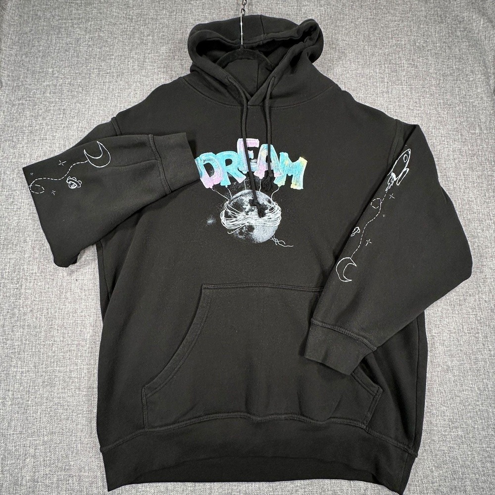Dream Branding 29 Million Subscriber‎ Hoodie Mens 2XL Black Space Moon Graphic
